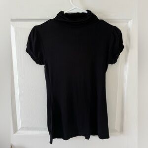Fleurish Black Puff Sleeve High Neck Top